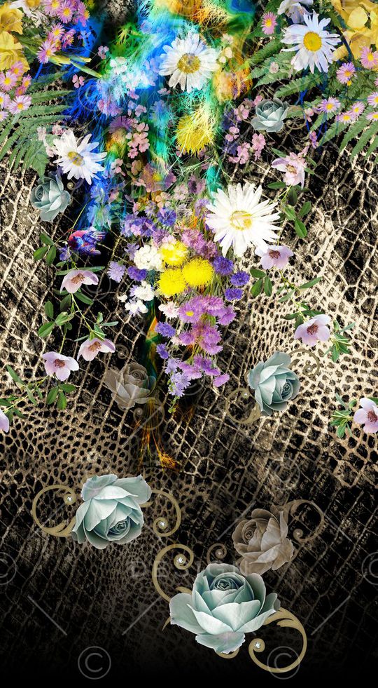 动物纹 定位 花卉印花华亿平台图片