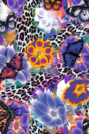 蝴蝶印花华亿平台图片