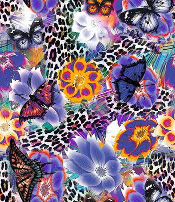 376315-蝴蝶豹纹花卉