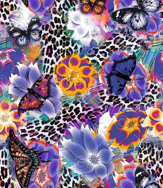 蝴蝶印花华亿平台图片