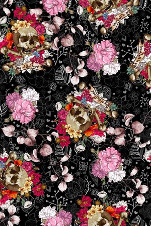 骷髅头印花华亿平台图片