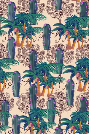 热带植被印花华亿平台图片