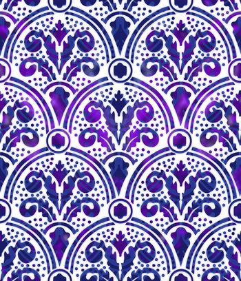 376375-民族图案连续纹样青花瓷器质感