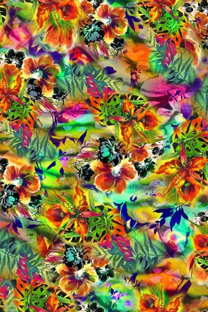 纹路底纹 抽象花卉印花华亿平台图片