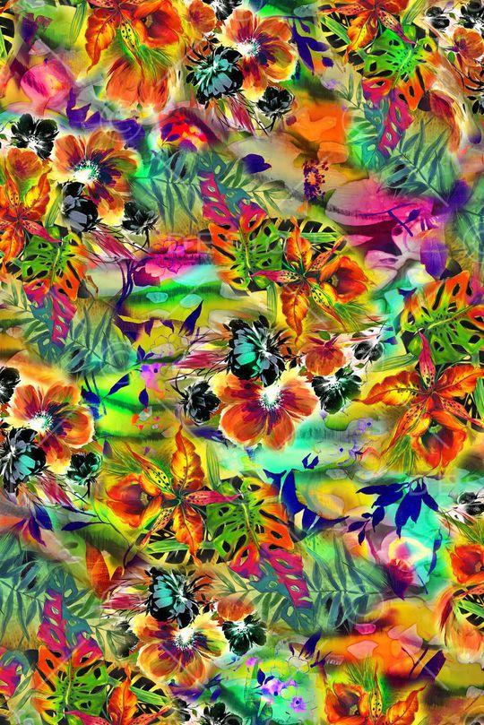 纹路底纹 抽象花卉印花华亿平台图片