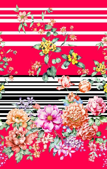 376455-定位条纹色块花卉