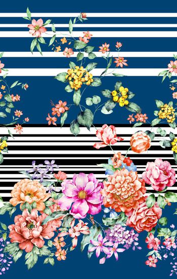 376457-定位条纹色块花卉