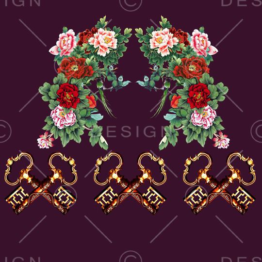 复古印花华亿平台图片