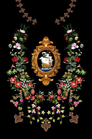 黑底印花华亿平台图片