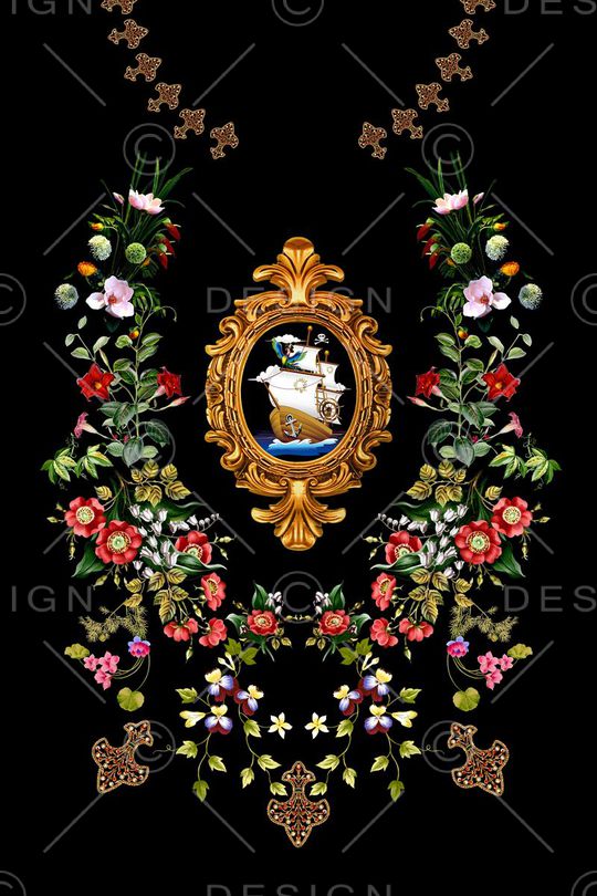 黑底印花华亿平台图片