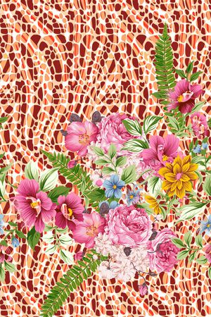 动物机理纹样印花华亿平台图片