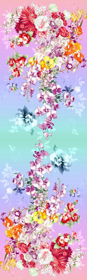 376918-渐变花卉长巾