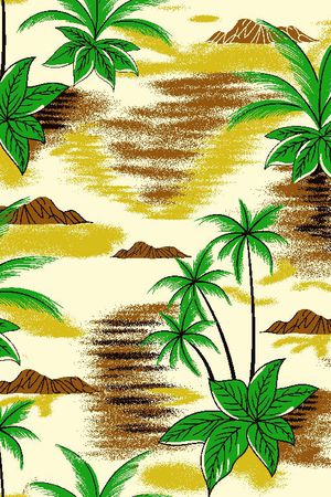 亮色热带植物印花华亿平台图片