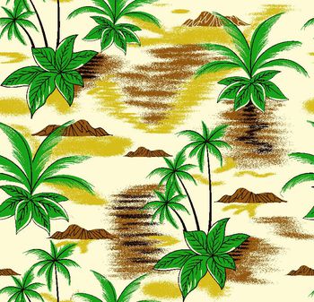 亮色热带植物印花华亿平台图片