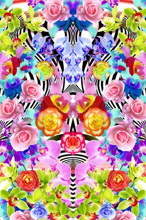 玫瑰花卉印花华亿平台图片