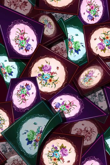 377076-悠然起舞立体方巾花卉