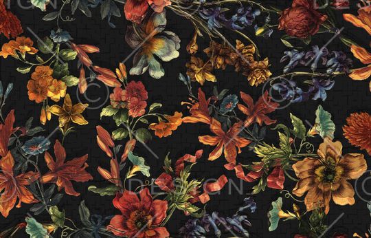 田园花卉印花华亿平台图片