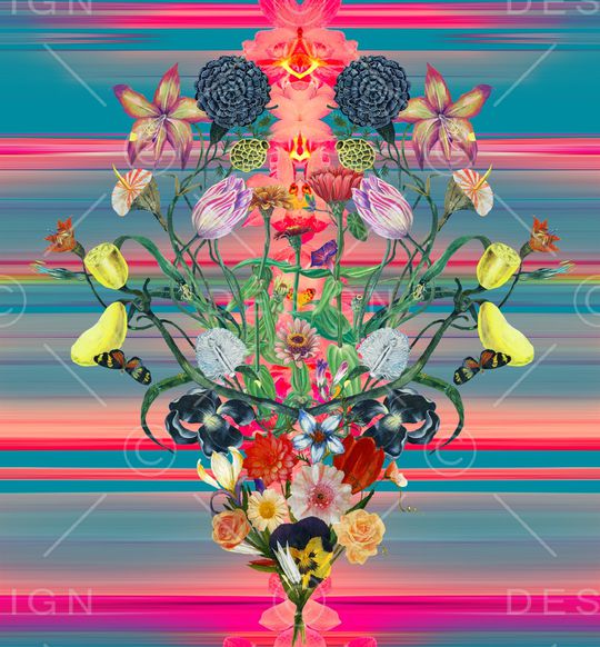 几何花卉印花华亿平台图片