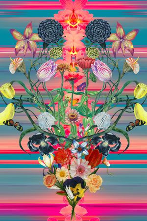 几何花卉印花华亿平台图片