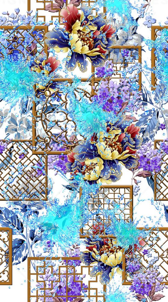 传统民族印花华亿平台图片