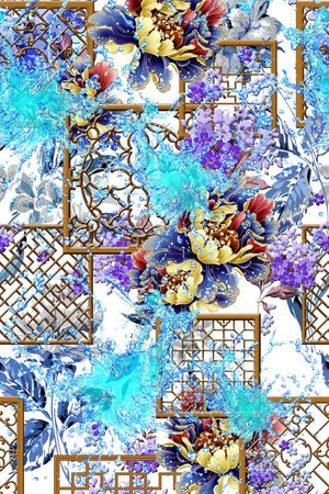 传统民族印花华亿平台图片