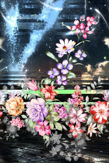 花卉印花华亿平台图片