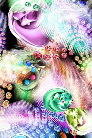 数码抽象几何印花华亿平台图片