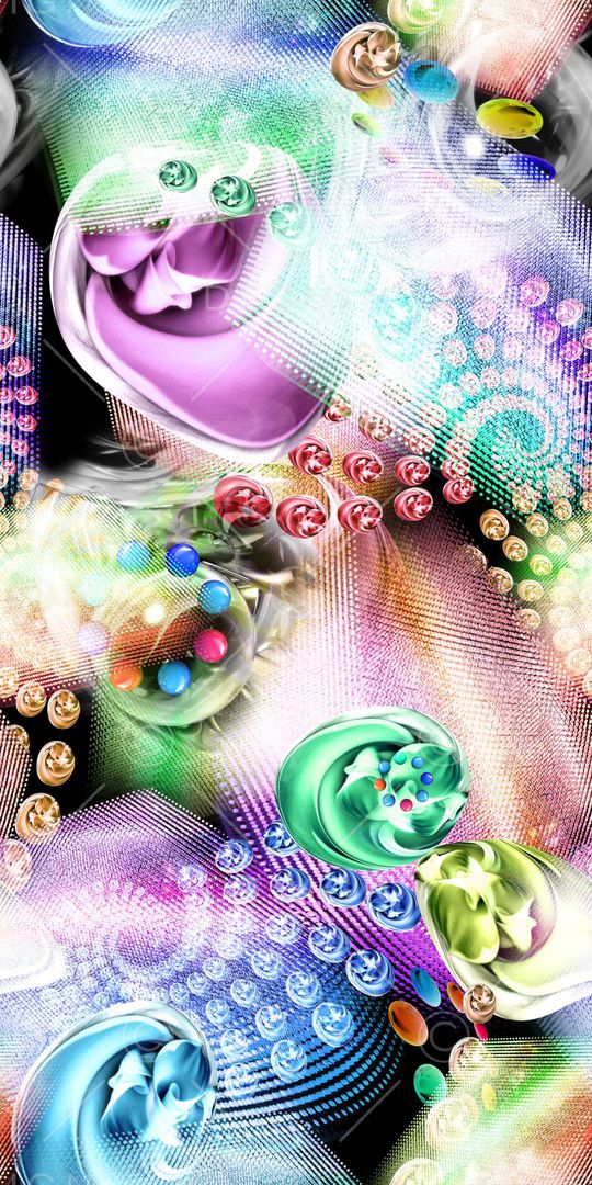 数码抽象几何印花华亿平台图片