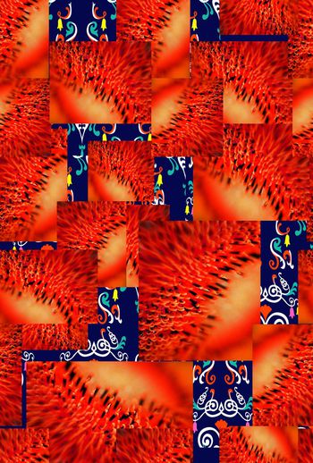 377289-古典花卉几何组合肌理文