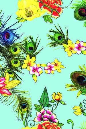 羽毛印花华亿平台图片