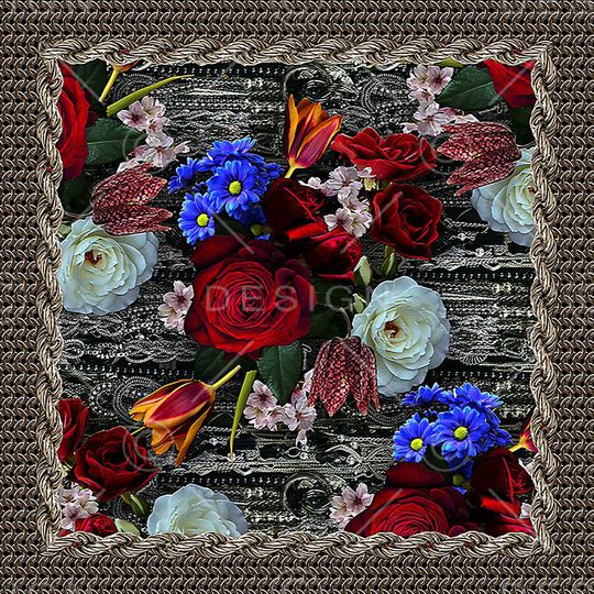 金属花卉印花华亿平台图片