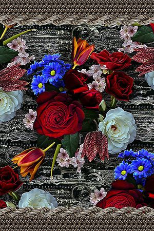 金属花卉印花华亿平台图片