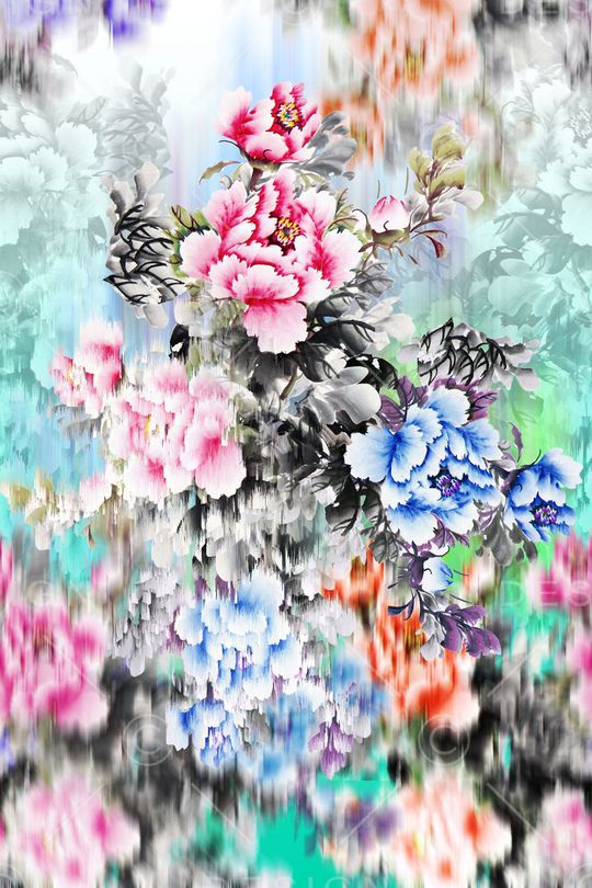 花卉印花华亿平台图片