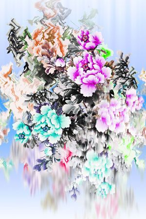 定位花卉印花华亿平台图片