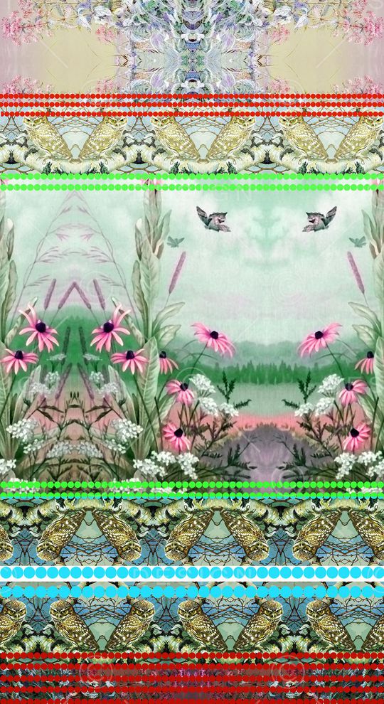 热带动物定位印花华亿平台图片