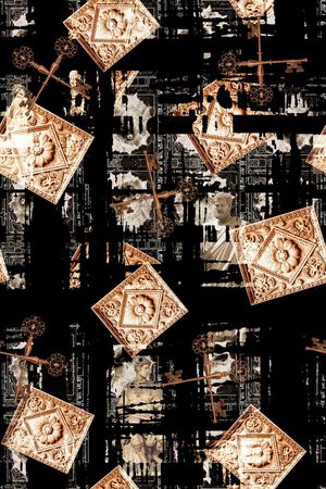 数码 抽象 复古男装女装印花华亿平台图片