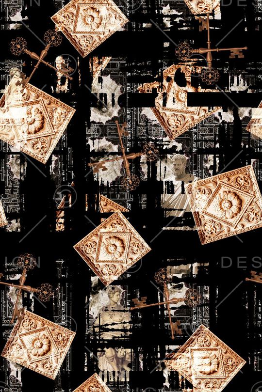 数码 抽象 复古男装女装印花华亿平台图片