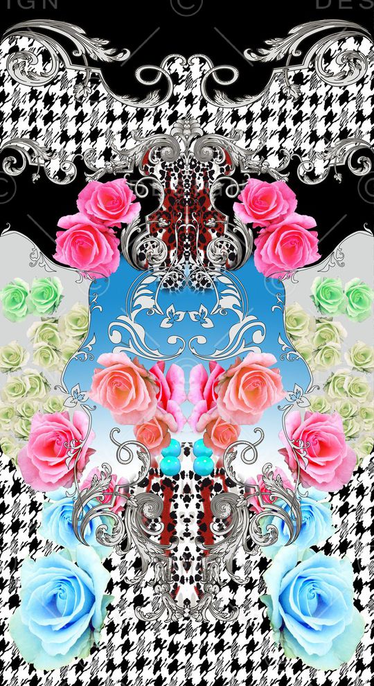 千鸟格印花华亿平台图片