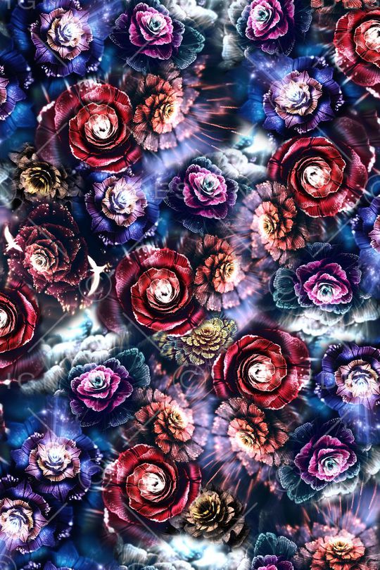 抽象花朵印花华亿平台图片