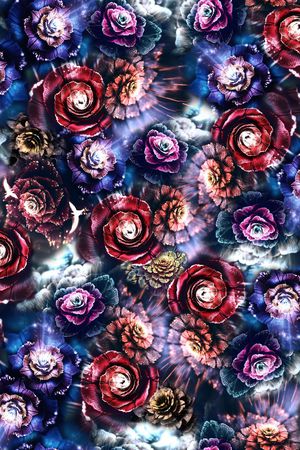 抽象花朵印花华亿平台图片