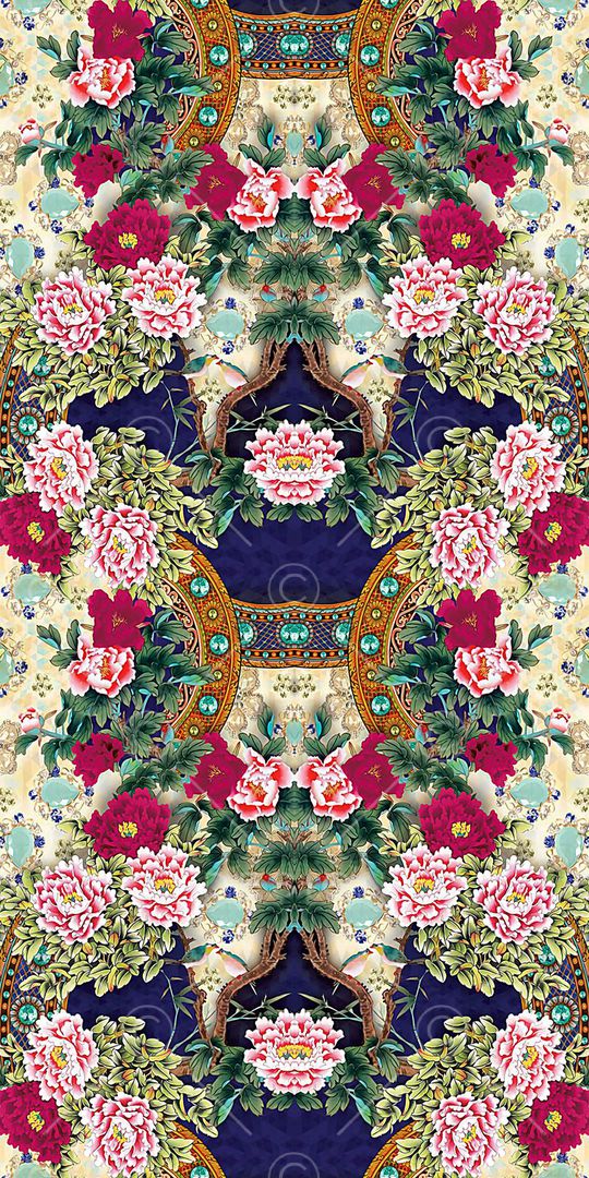 中国风定位印花华亿平台图片