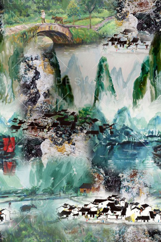 中国风印花华亿平台图片