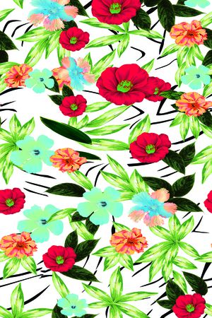 叶子 花卉印花华亿平台图片