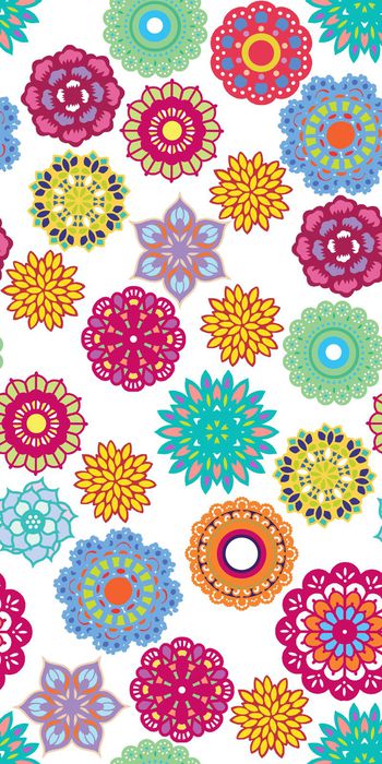 377918-民族风多彩圆形几何图形抽象花朵