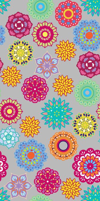 377922-民族风多彩圆形几何图形抽象花朵