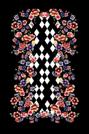 黑白格子印花华亿平台图片