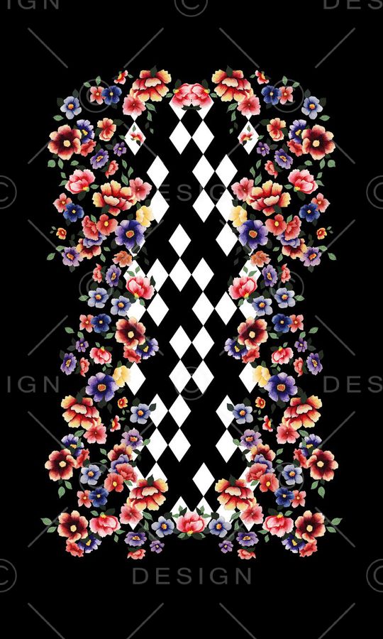 黑白格子印花华亿平台图片