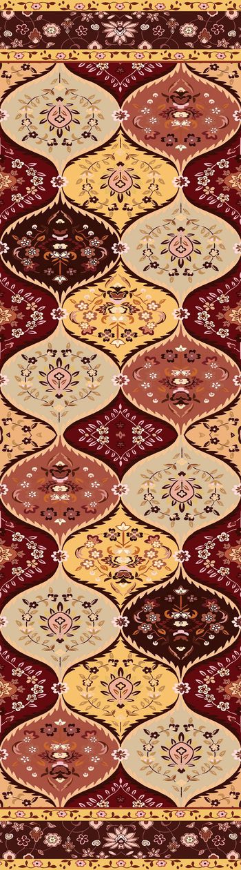 377971-连续纹样手绘图案民族风长裙围巾