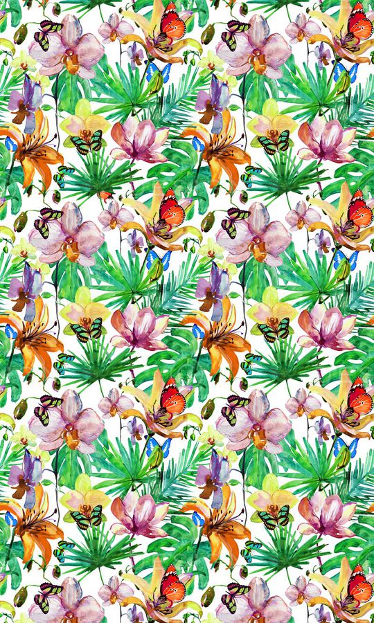 时尚水彩花卉印花华亿平台图片