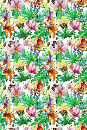 时尚水彩花卉印花华亿平台图片